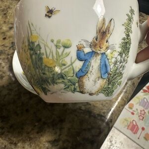 Beatrix Potter Peter Rabbit Teacup with Floral Illustration and saucer